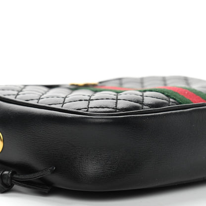 Gucci Calfskin Trapuntata Web Mini GG Shoulder Bag Black 10 of 13