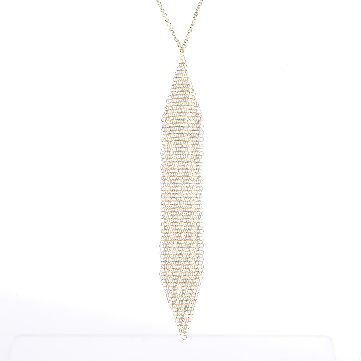Tiffany 18K Yellow Gold Elsa Peretti Mesh Pendant Necklace 4 of 6