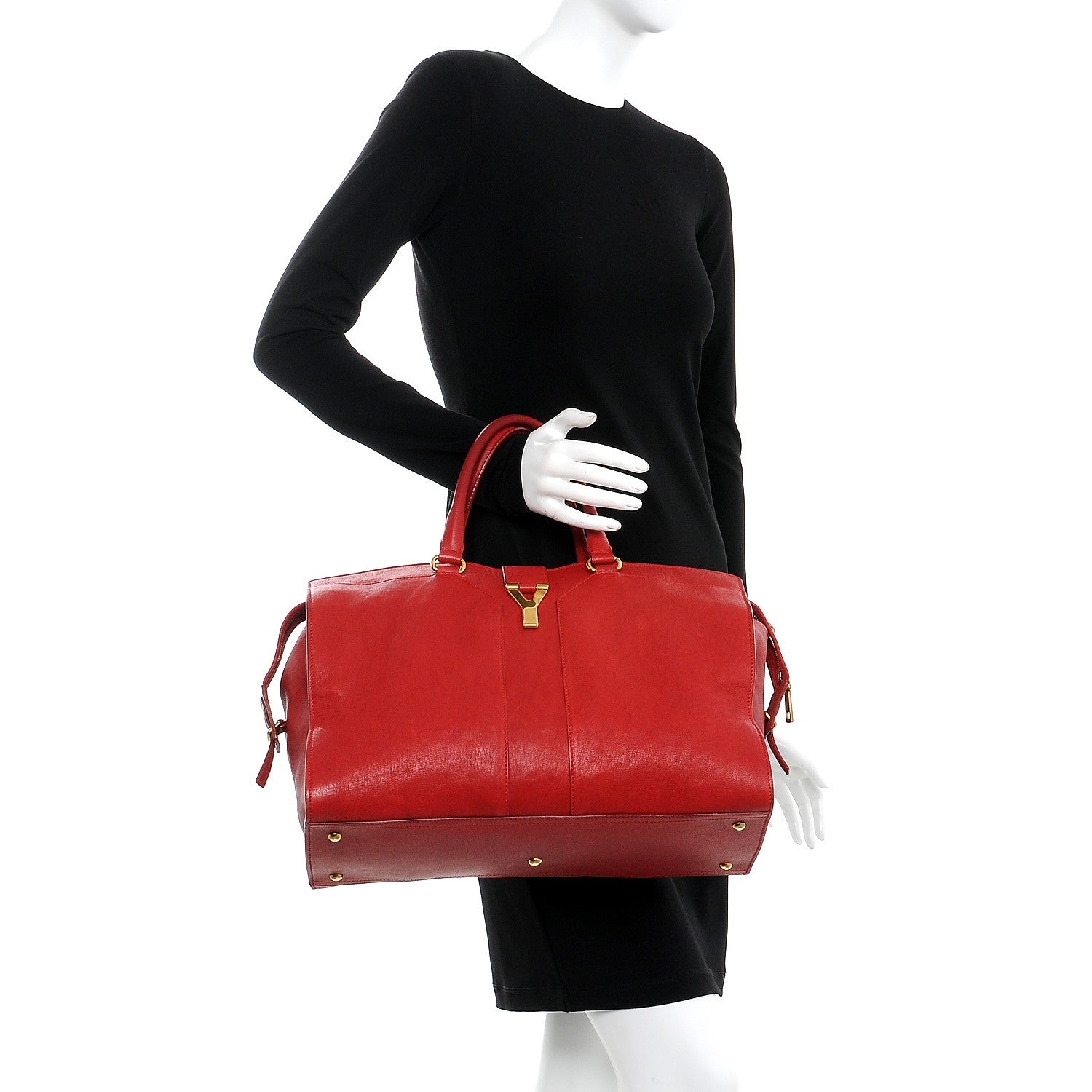 Saint Laurent Sheepskin Large Cabas ChYc Red 2 of 7