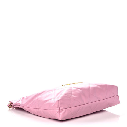 Chanel Shiny Calfskin Quilted Chanel 22 Drawstring Bag Dark Pink 5 of 12