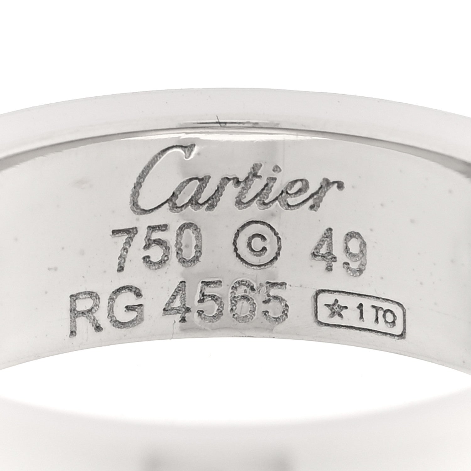 Cartier 18K White Gold 3 Diamond 5.5mm LOVE Ring 49 5 4 of 4