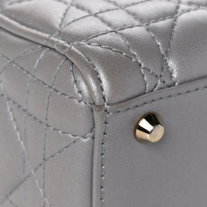 Christian Dior Metallic Lambskin Cannage Mini Lady Dior Grey 10 of 20