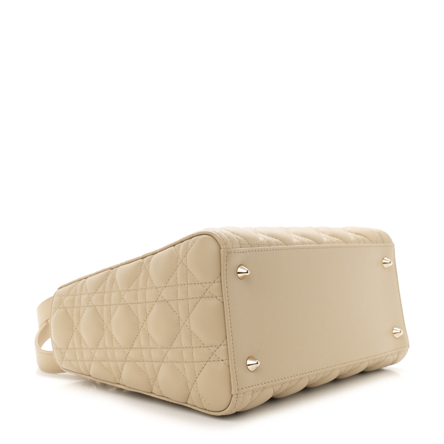 Christian Dior Lambskin Cannage Medium Lady Dior Beige 4 of 10