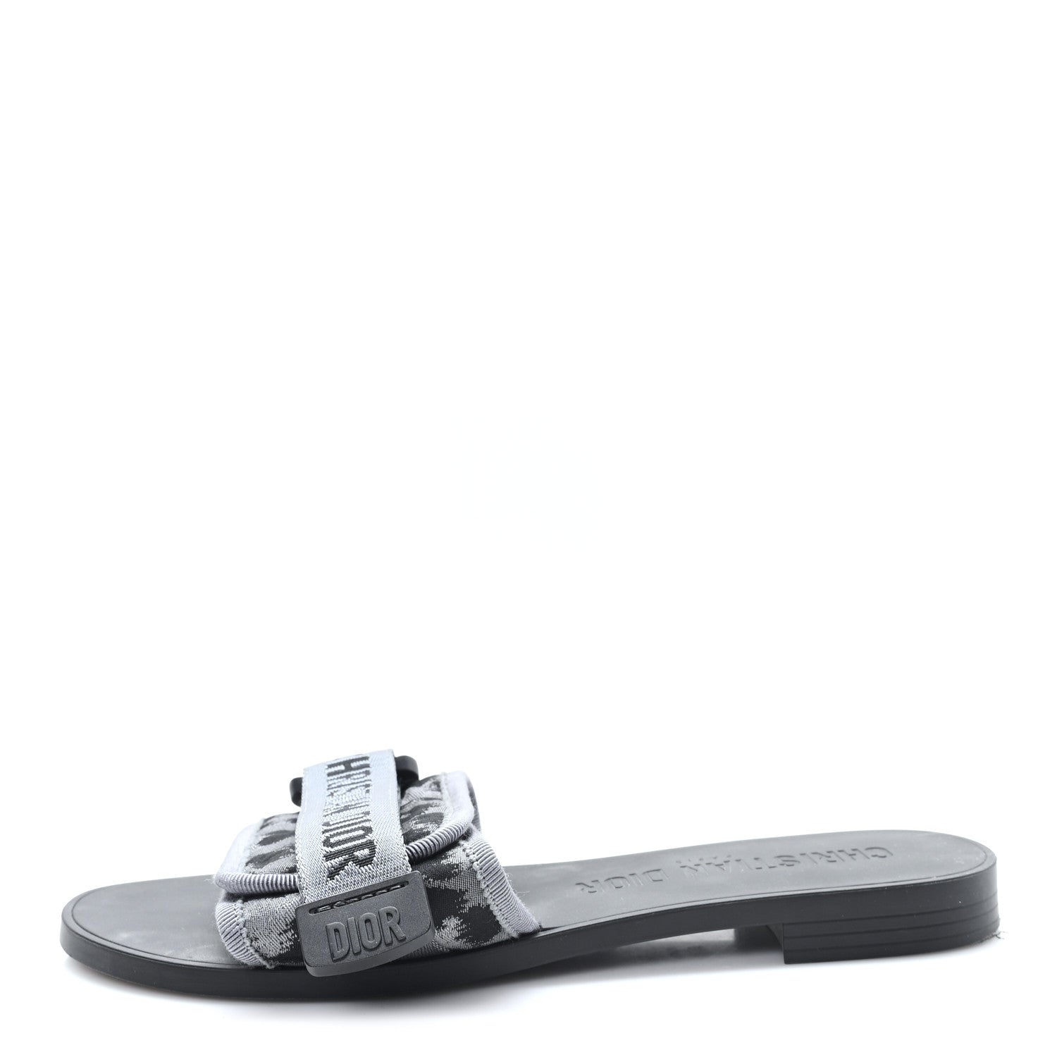 Christian Dior Technical Stretch Fabric Camouflage Dio(r)evolution Slide Sandals 37 Black Grey 1 of 8