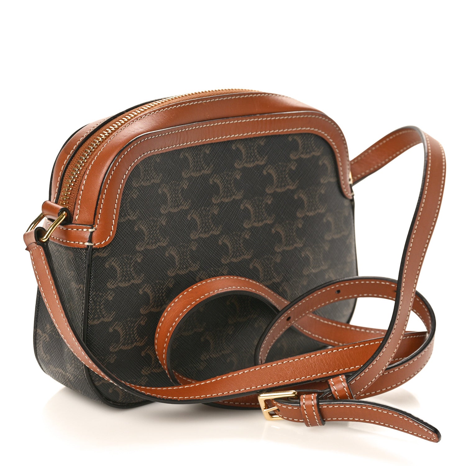 Celine Triomphe Canvas Small Camera Bag Tan 3 of 12