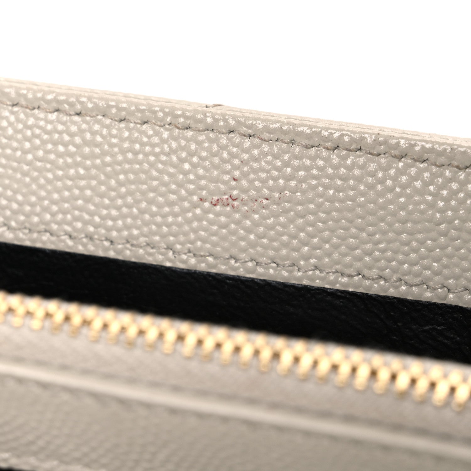 Saint Laurent Grain De Poudre Matelasse Chevron Monogram Chain Wallet Blanc Vintage 11 of 11