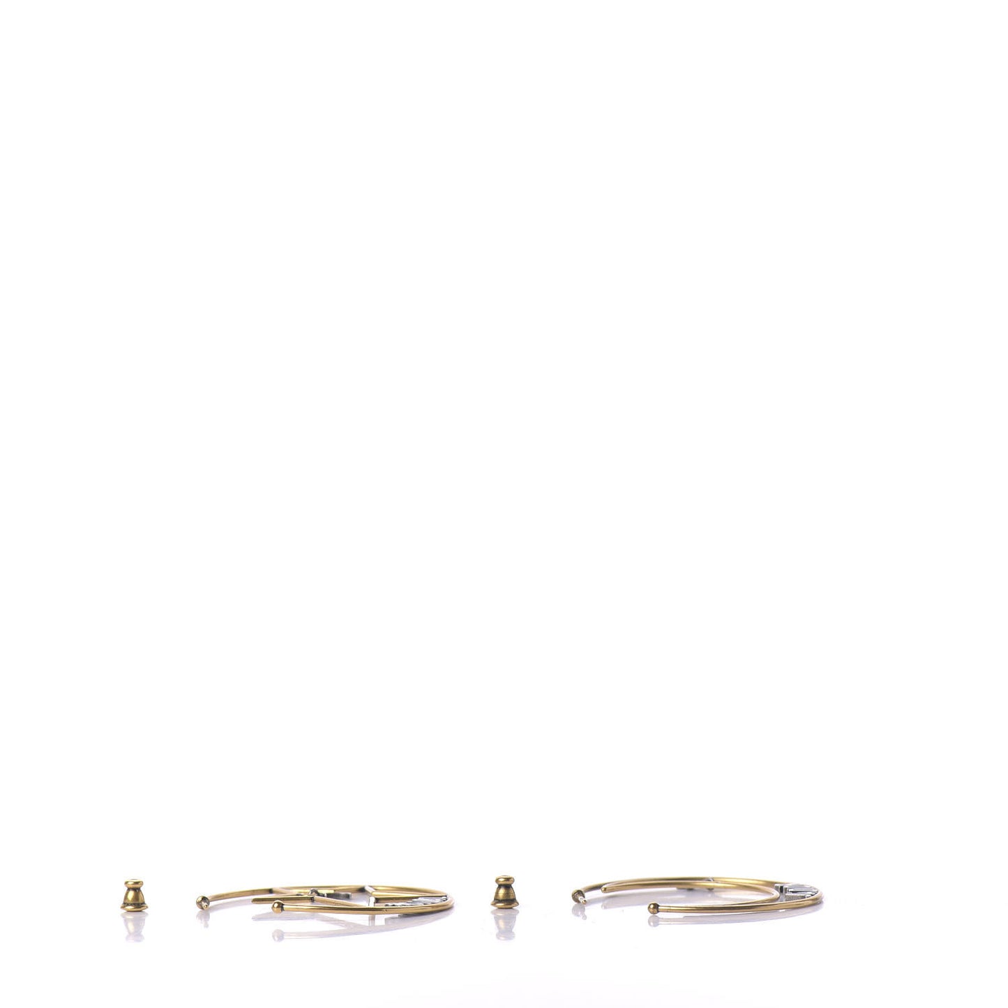 Metal Moon Star J'Adior Asymmetrical Hoop Earrings Gold Palladium