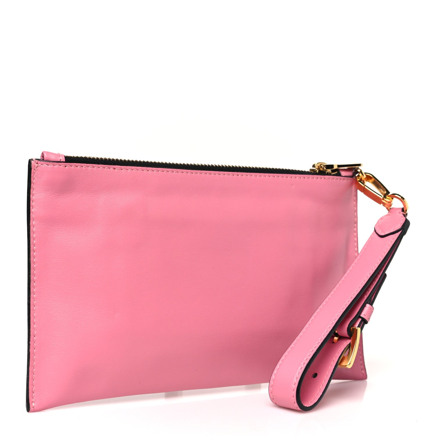 Miu Miu Lambskin Logo Wristlet Pouch Pink 3 of 8