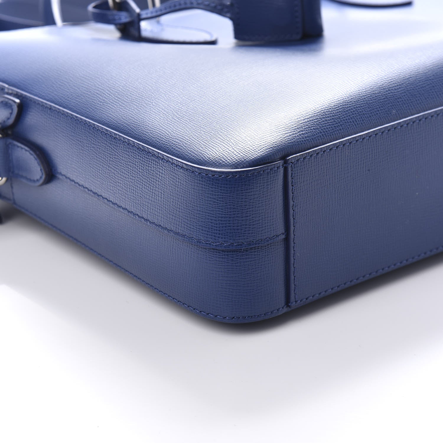 Burberry Textured Calfskin Barrow Briefcase Deep Blue 6 of 10