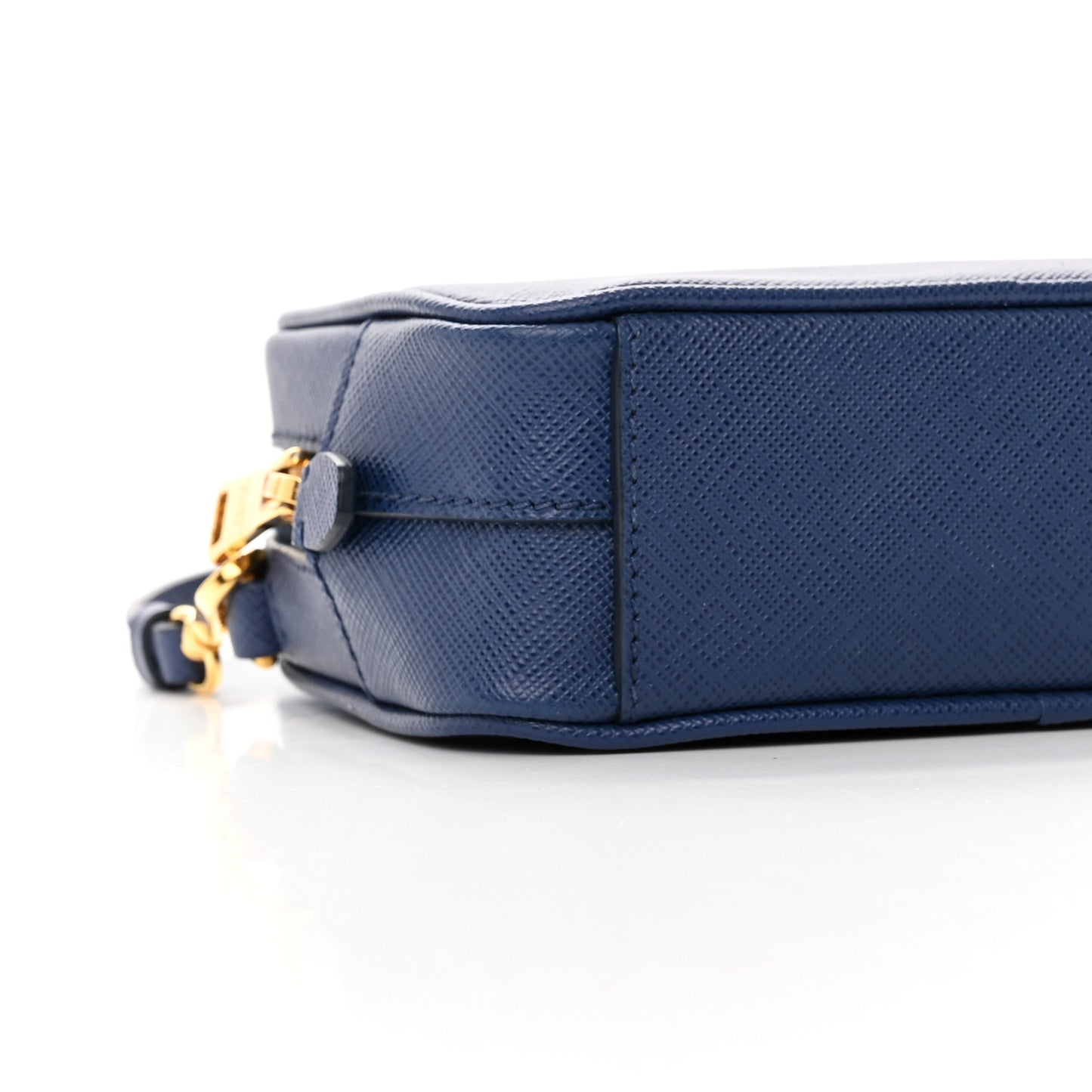 Saffiano Mini Camera Crossbody Bag Azzurro
