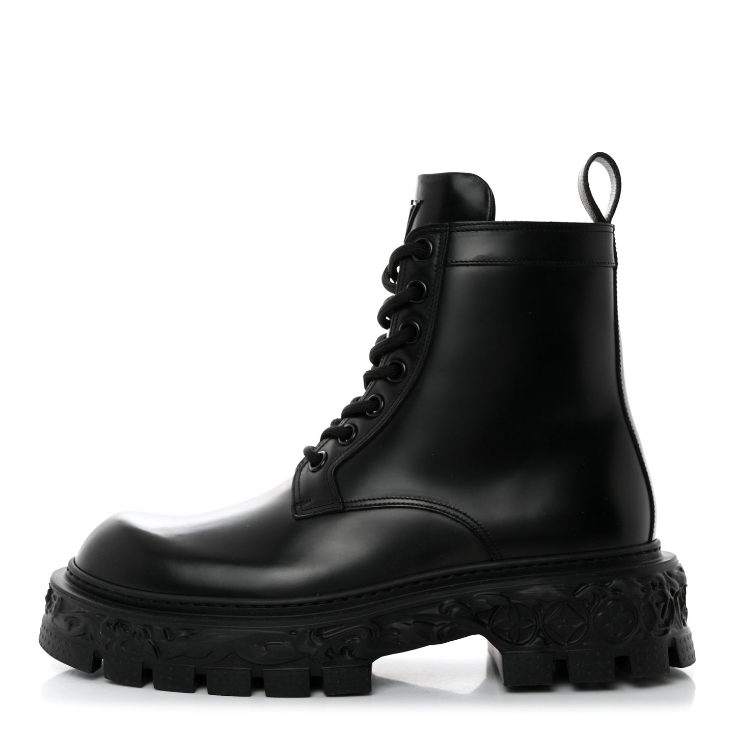 Calfskin Baroque Flat Ranger Boots 11 Black