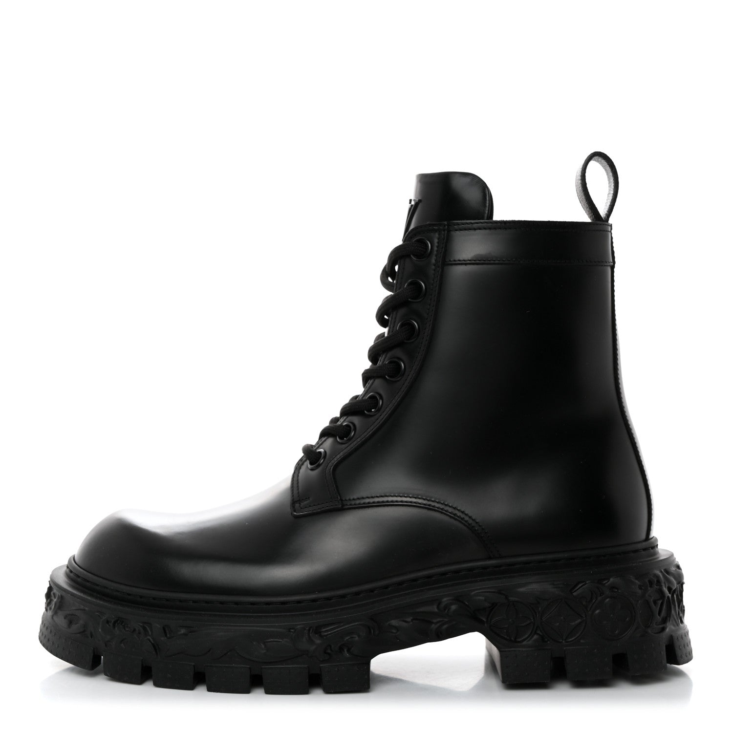 Louis Vuitton Calfskin Baroque Flat Ranger Boots 11 Black 1 of 8