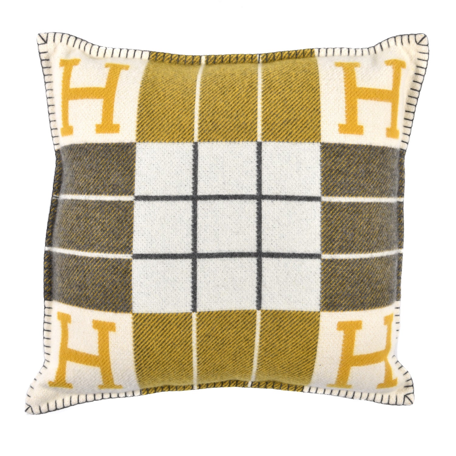 Hermes Wool Cashmere Avalon III Pillow PM Gris Soleil 1 of 3
