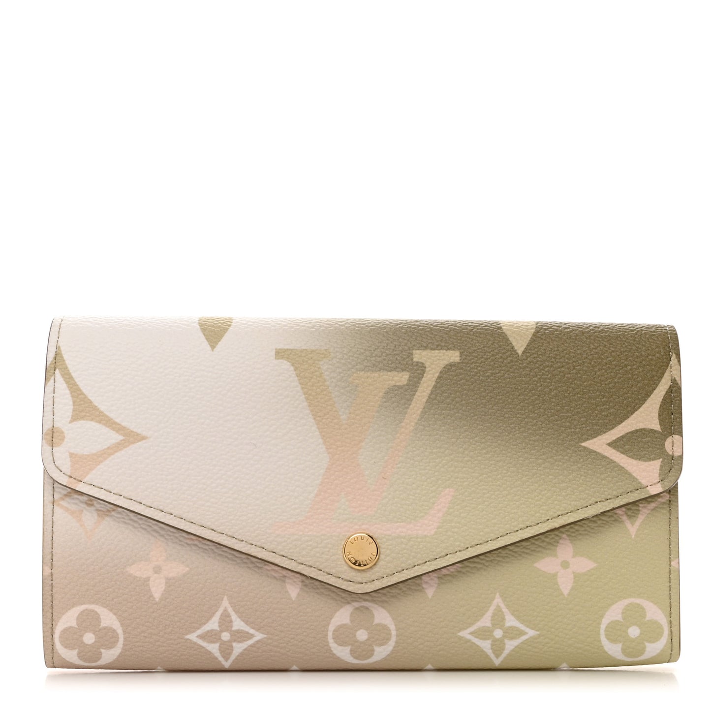 LOUIS VUITTON Monogram Giant Spring In The City Sarah Wallet NM Sunset Kaki