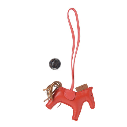 Hermes Milo Lambskin Grigri Rodeo Horse Bag Charm PM Rouge Indien Gold Bougainvillea 2 of 4