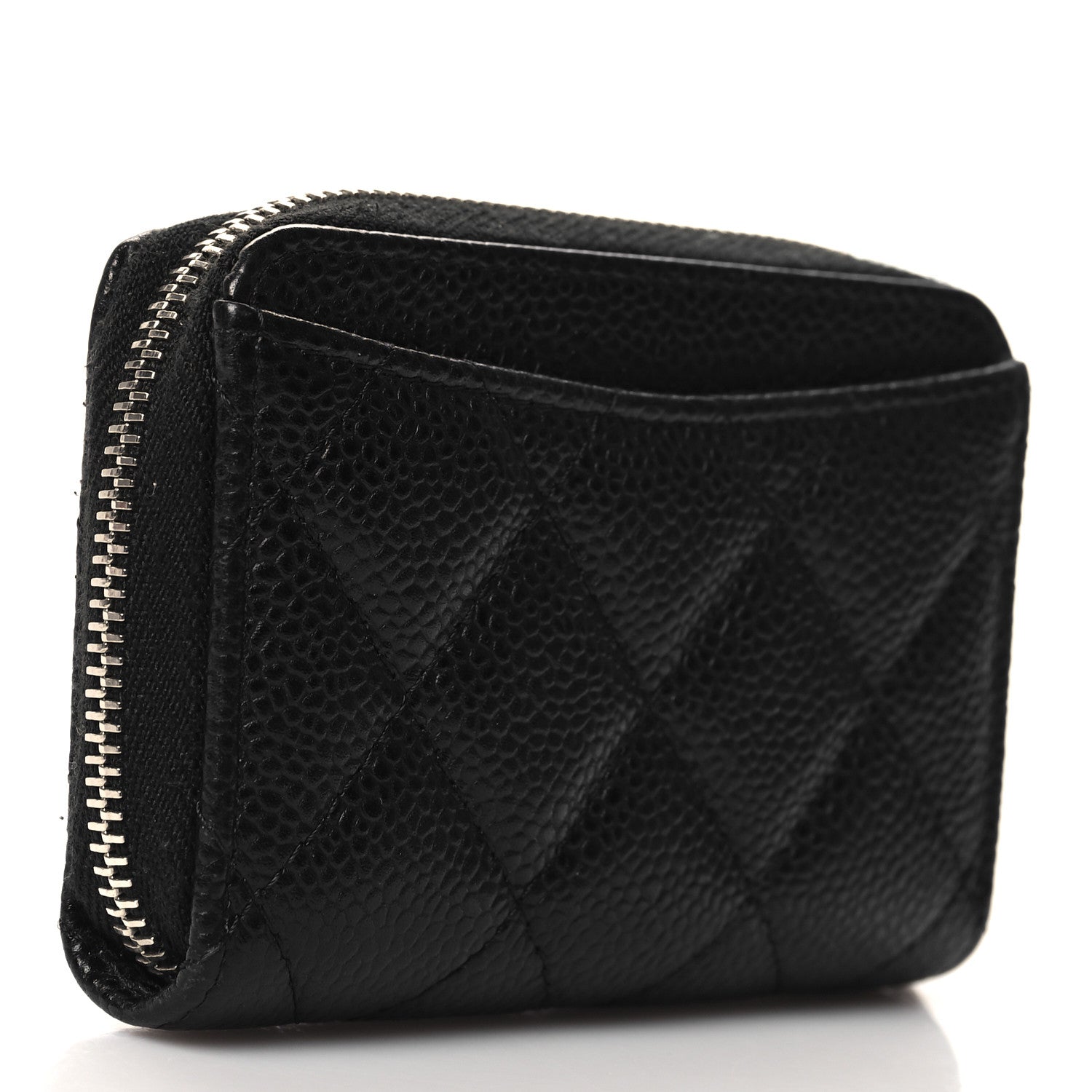 Chanel Caviar Quilted Zip Coin Purse Black 3 of 8