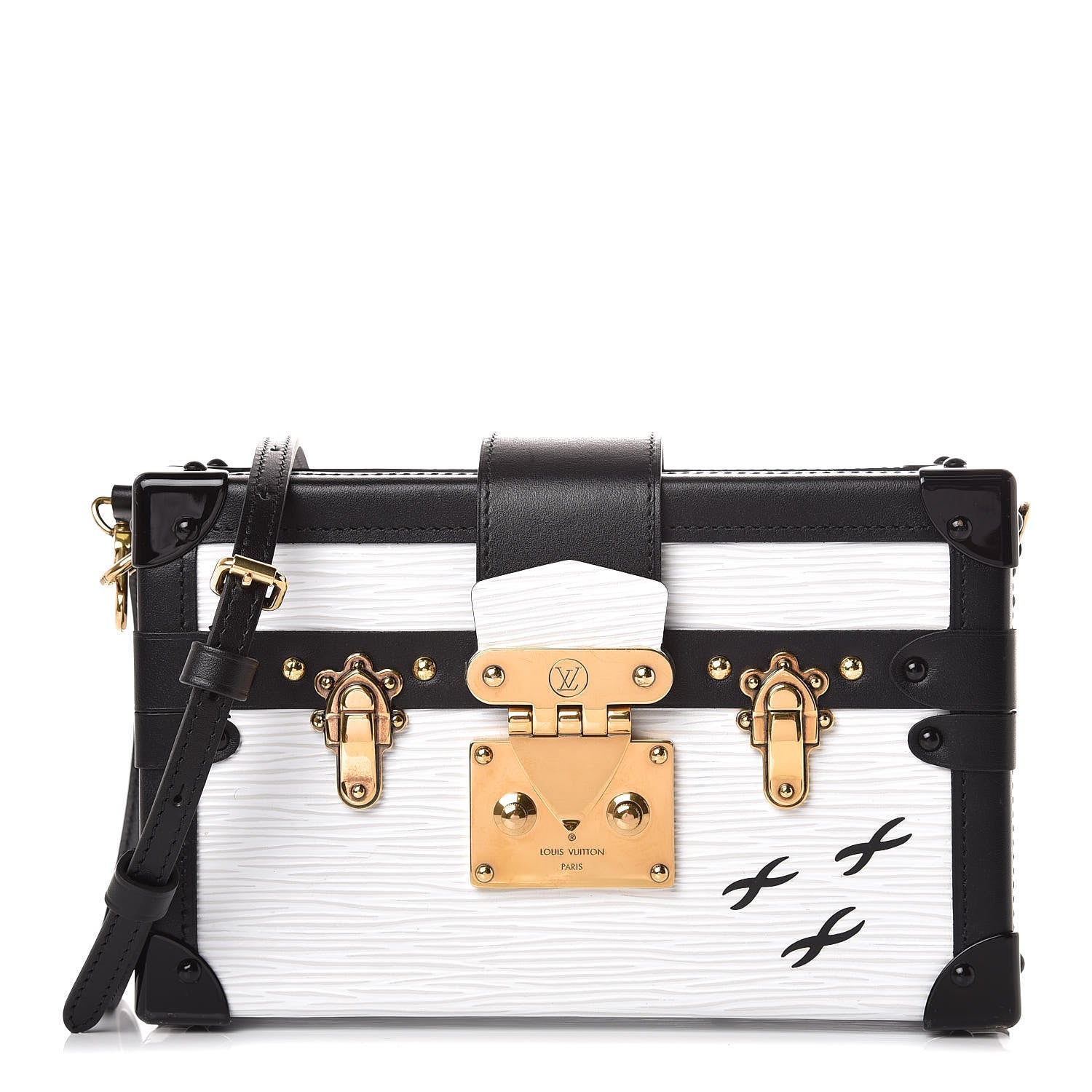 Louis Vuitton Epi Petite Malle White Black 1 of 8
