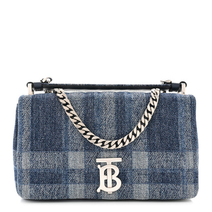 Burberry Denim Quilted Check Small Lola Bag Blue 1 of 10