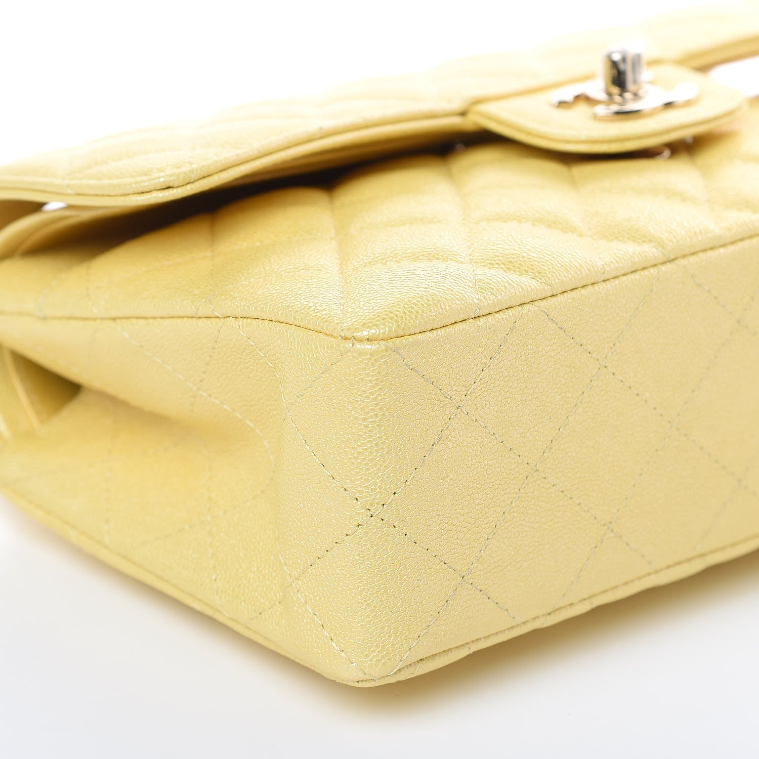 Chanel Iridescent Caviar Quilted Small Double Flap Yellow 9 of 11