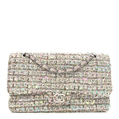 Chanel Tweed Quilted Medium Double Flap Light Pink Multicolor 1 of 13