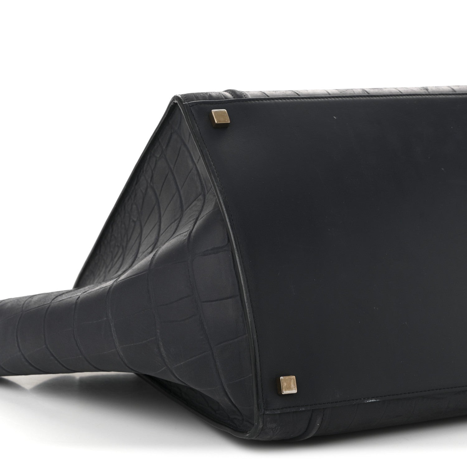 Celine Crocodile Embossed Nubuck Medium Phantom Luggage Navy Blue