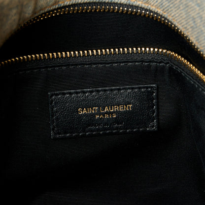 Saint Laurent Denim Quilted Medium Loulou Puffer Monogram Chain Satchel Blue Cinnamon 6 of 10