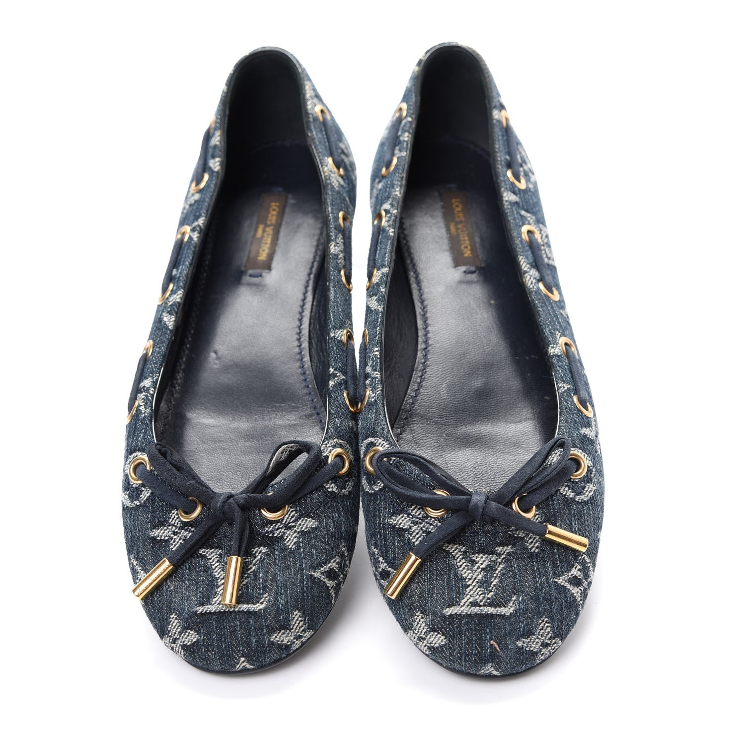 Louis Vuitton Monogram Denim Oasis Ballerina Flats 37.5 Blue 5 of 10