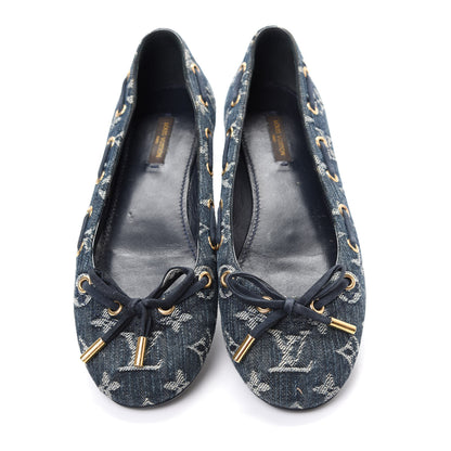 Louis Vuitton Monogram Denim Oasis Ballerina Flats 37.5 Blue 5 of 10