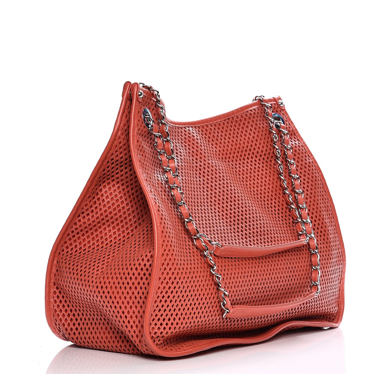 Calfskin Perforated Up In The Air Shoulder Bag Red