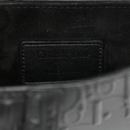 Christian Dior Calfskin Embossed Oblique Mini Saddle Bag Black 5 of 6