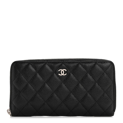 Chanel Caviar Quilted Large Gusset Zip Around Wallet Black 1 of 9
