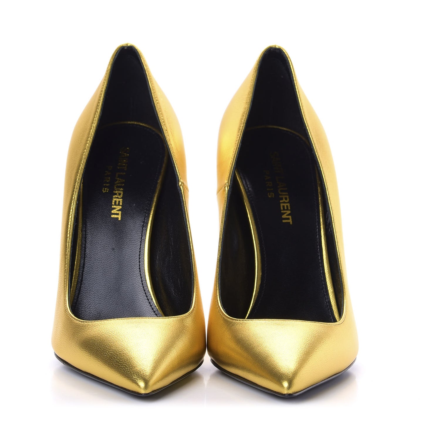 Metallic Calfskin Opyum 110 Pumps 37 Oro