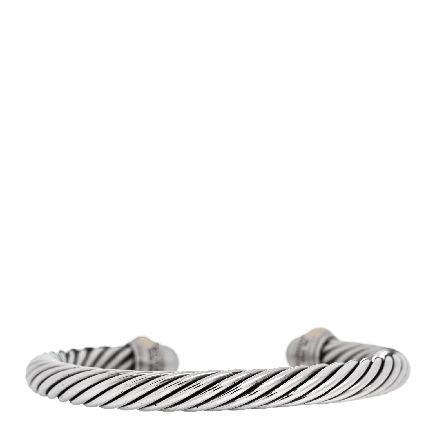 David Yurman Sterling Silver 14K Yellow Gold Cultured Pearl 7mm Cable Classics Bracelet 2 of 3