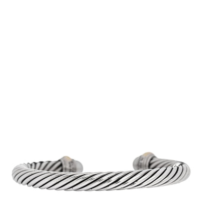David Yurman Sterling Silver 14K Yellow Gold Cultured Pearl 7mm Cable Classics Bracelet 2 of 3