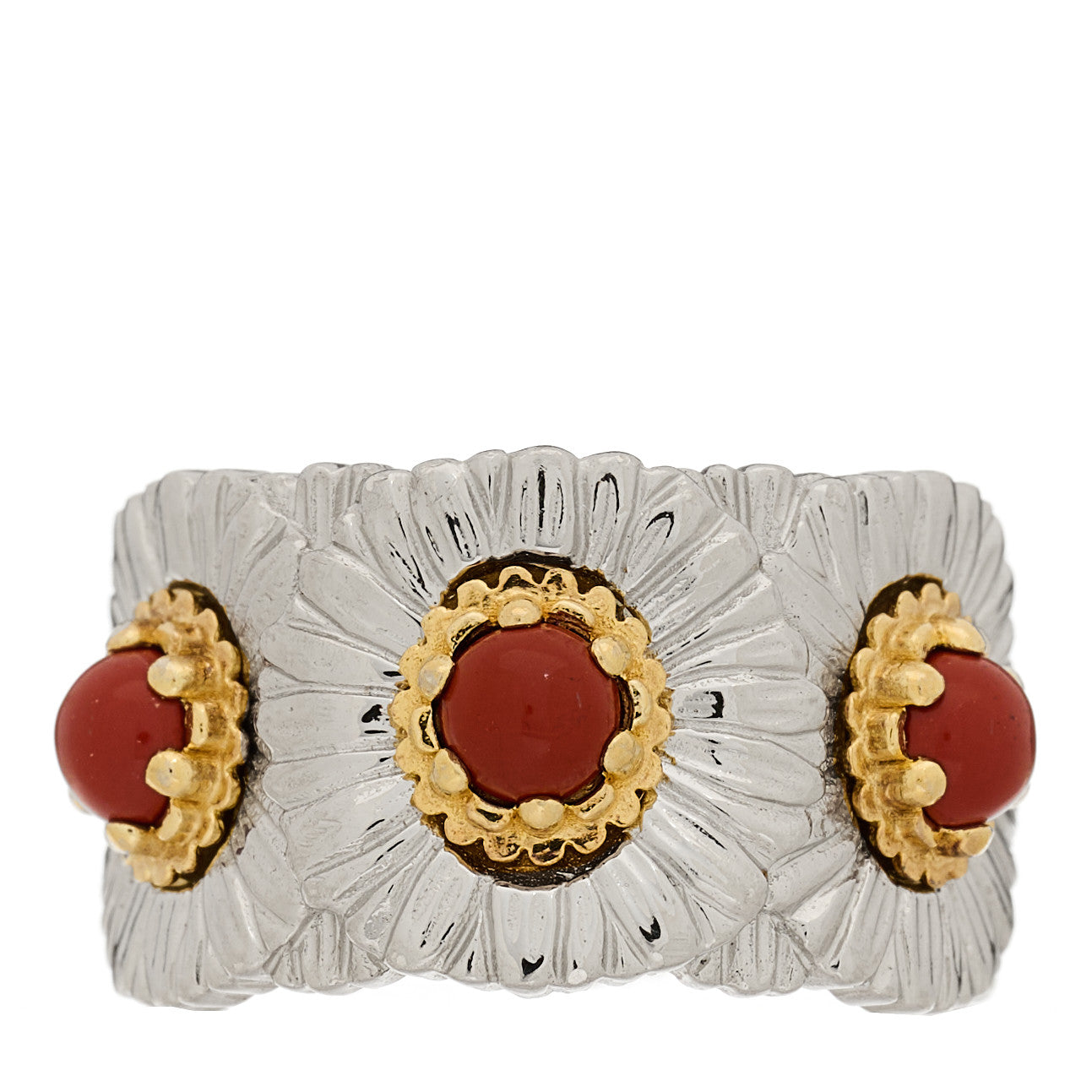 Sterling Silver Gold Vermeil Red Jasper Blossoms Daisy Color Eternelle Ring 53 6.5