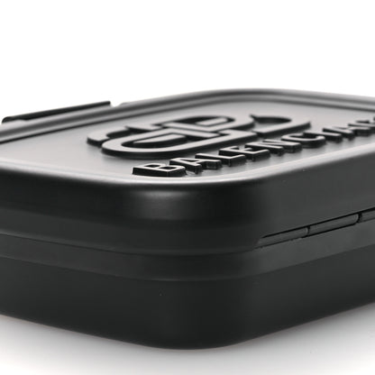 Balenciaga Recycled Plastic Calfskin Embossed Mini Lunch Box Case with Strap Black 10 of 11