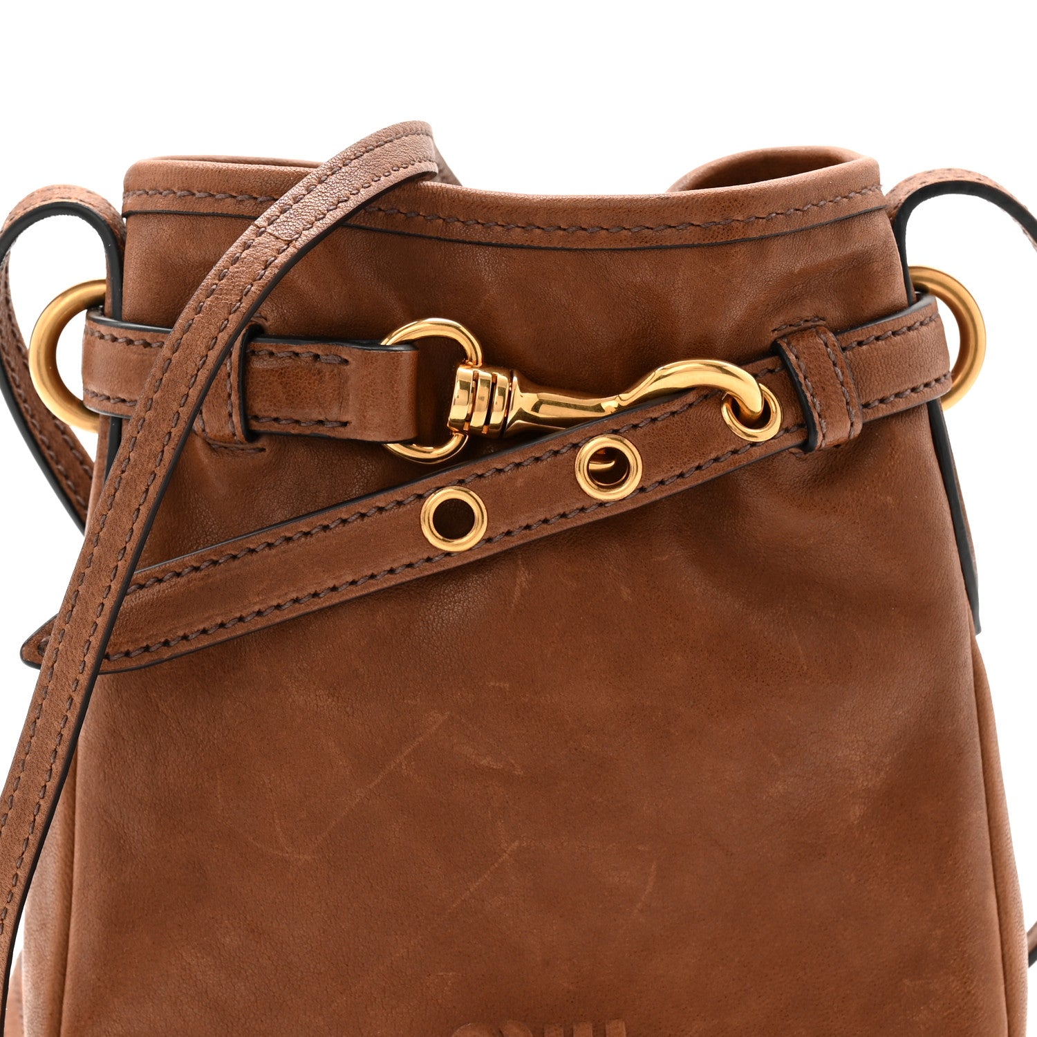 Miu Miu Nappa Aviator Pouch Bag Rovere 7 of 10