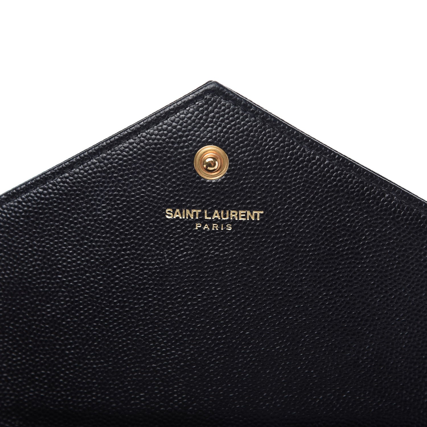 Saint Laurent Grain De Poudre Matelasse Chevron Monogram Chain Wallet Black 8 of 11