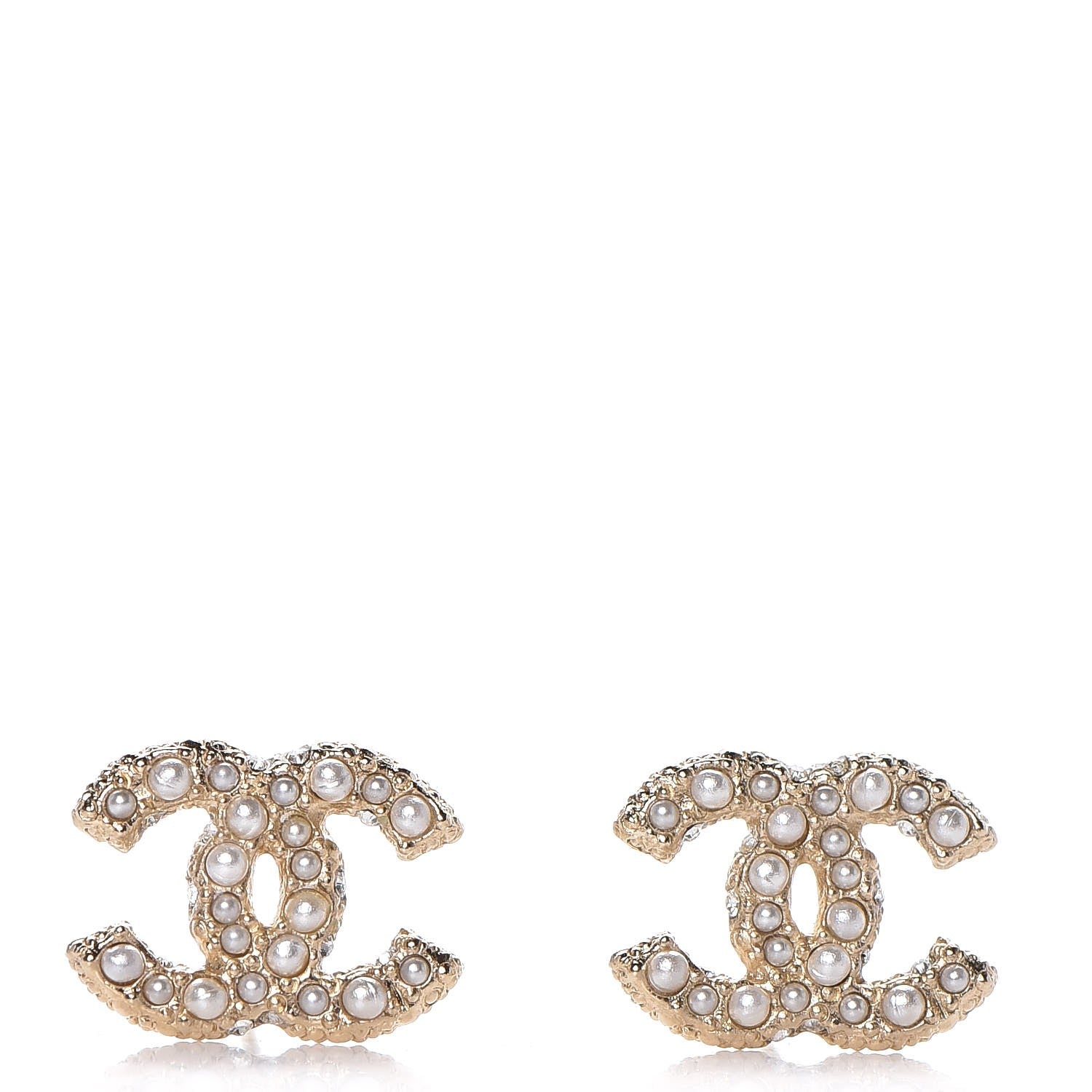 Chanel Pearl CC Earrings Light Gold 1 of 4