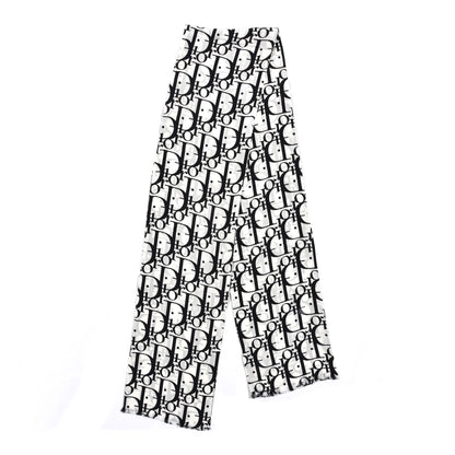 Christian Dior Silk Oblique Scarf White Black 2 of 3