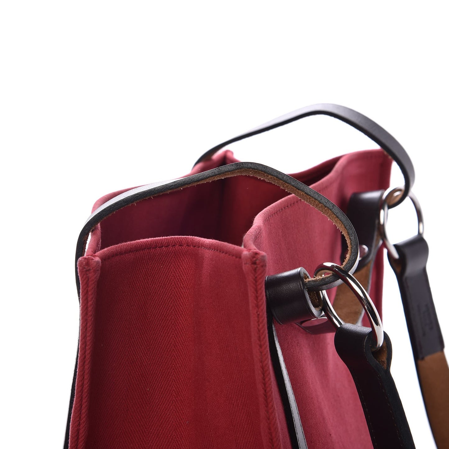 Natural Hunter Calfskin Toile Chevron Cabalicol Tote Ebene