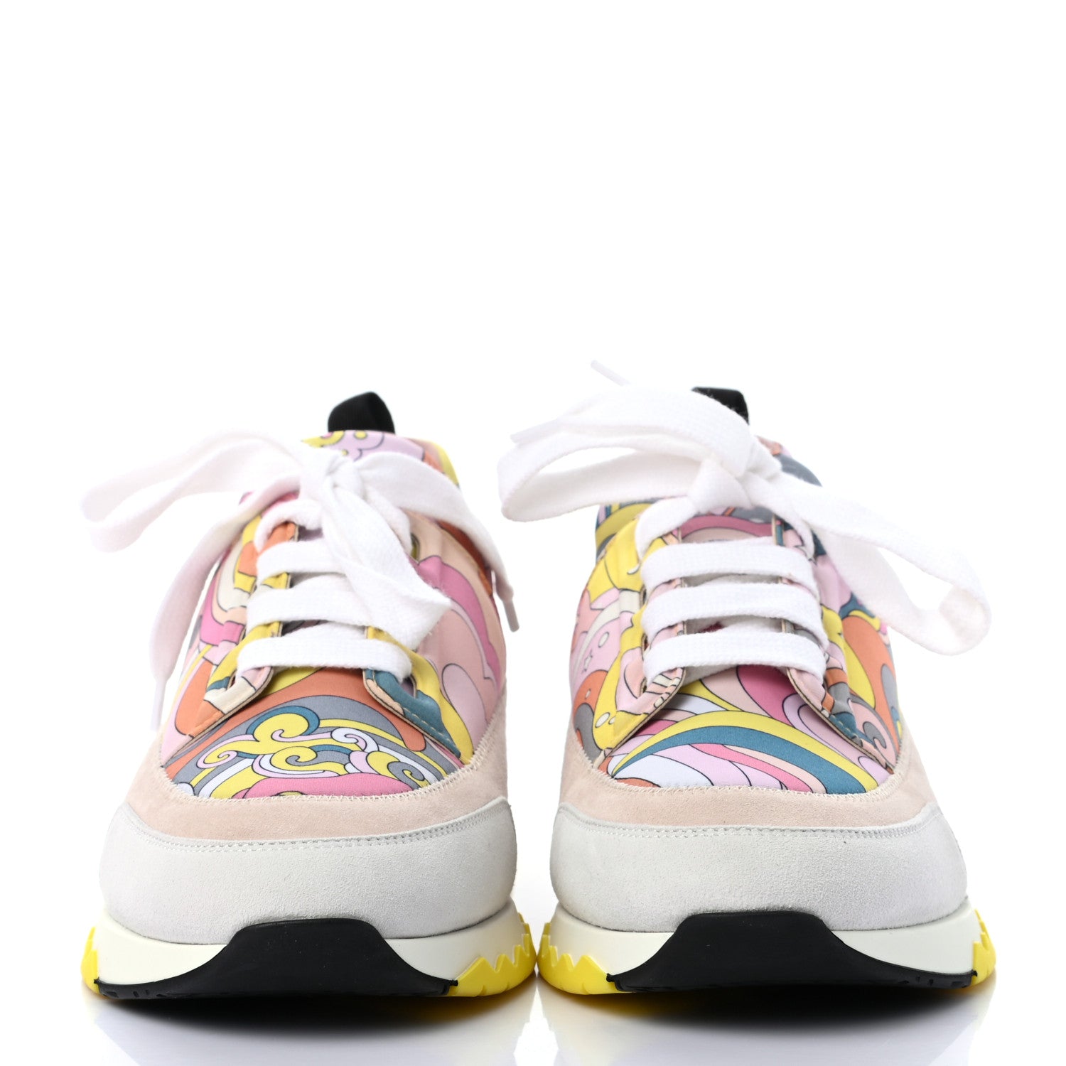 Hermes Technical Canvas Suede Goatskin Womens Stadium Sneakers 37.5 Bleu Beton Multicolor 2 of 8