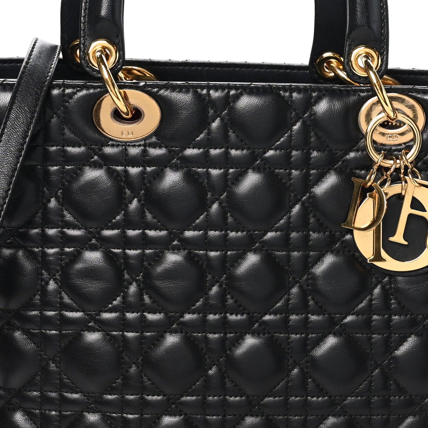 Lambskin Cannage Large Lady Dior Black
