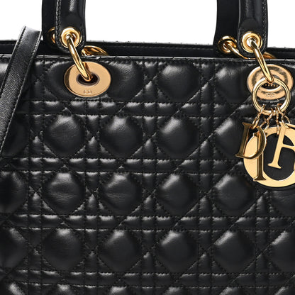 Christian Dior Lambskin Cannage Large Lady Dior Black 8 of 10