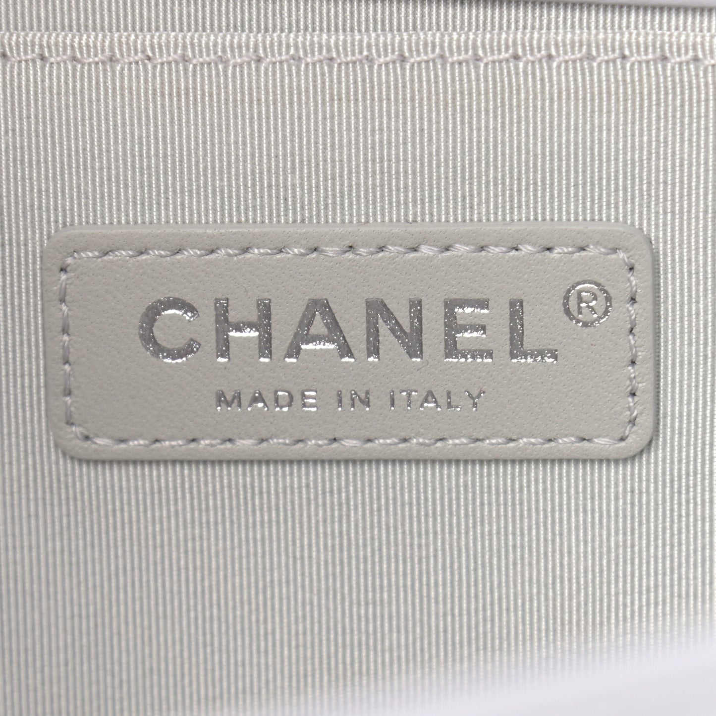 Lambskin Quilted Medium Boy Flap Grey