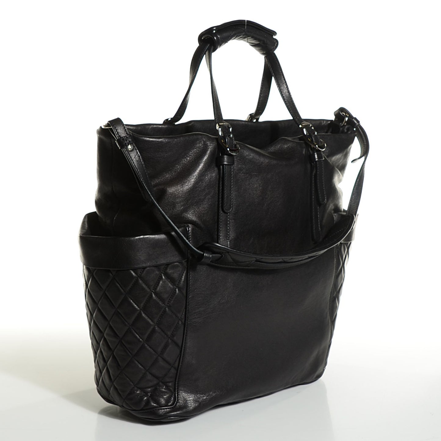 Calfskin Blare Biker Hobo Black