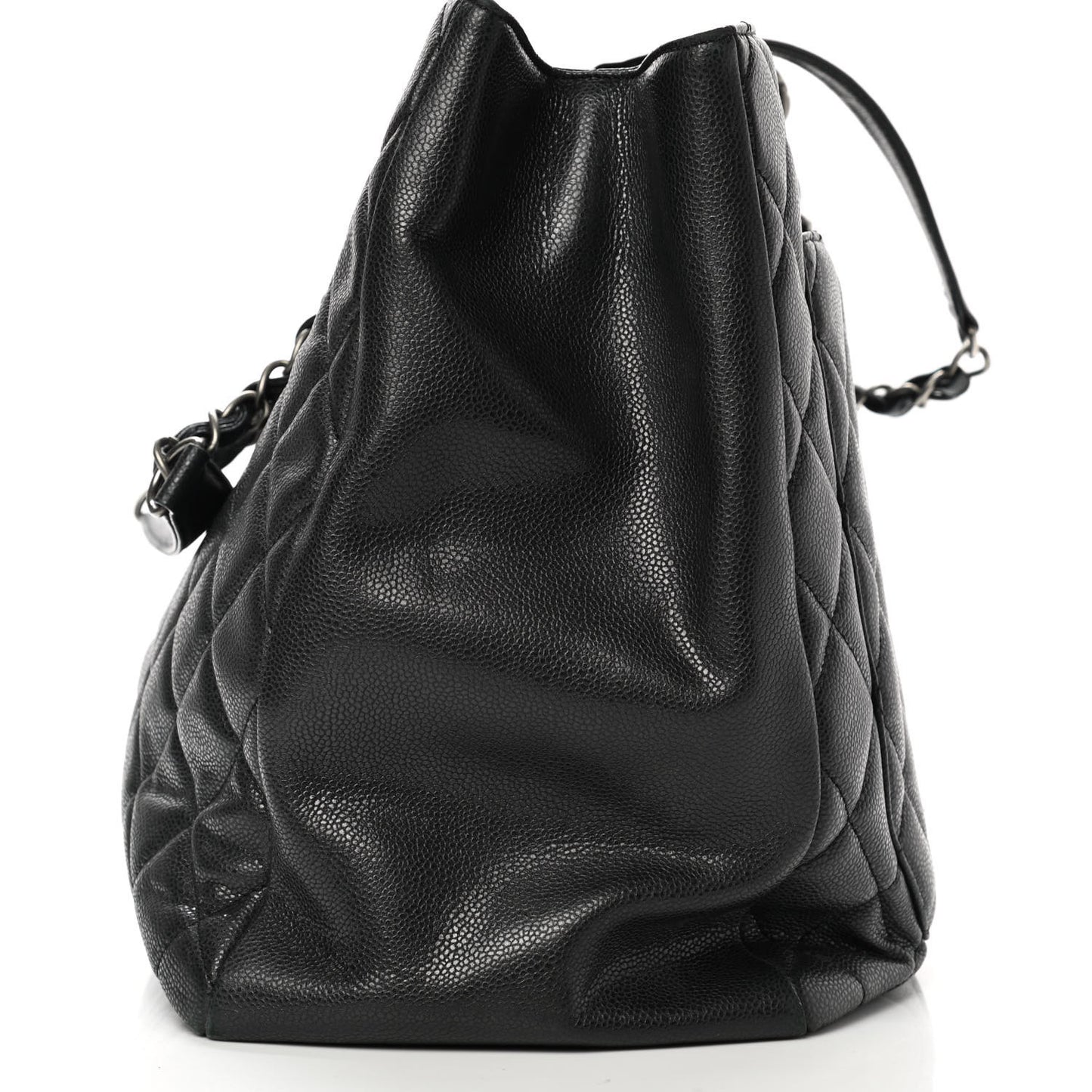 Caviar Quilted XXL Grand Shopping Tote GST Dark Grey