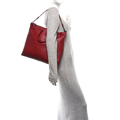 Bottega Veneta Nappa Intrecciato Medium Convertible Tote Burgundy 2 of 11