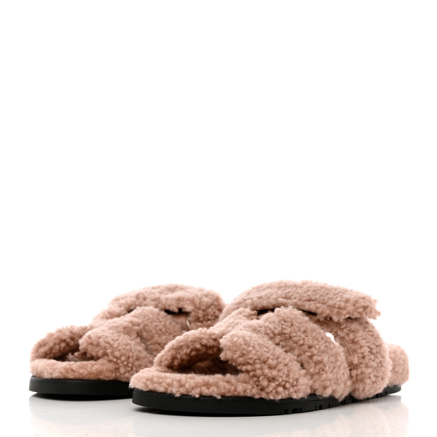 Hermes Woolskin Womens Chypre Sandals 37 Bois De Santal 3 of 10