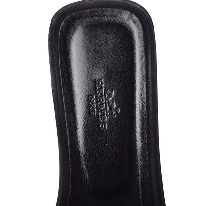 Hermes Calfskin Studded Oran Sandals 40 Black 5 of 8